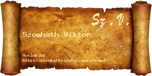 Szombath Viktor névjegykártya